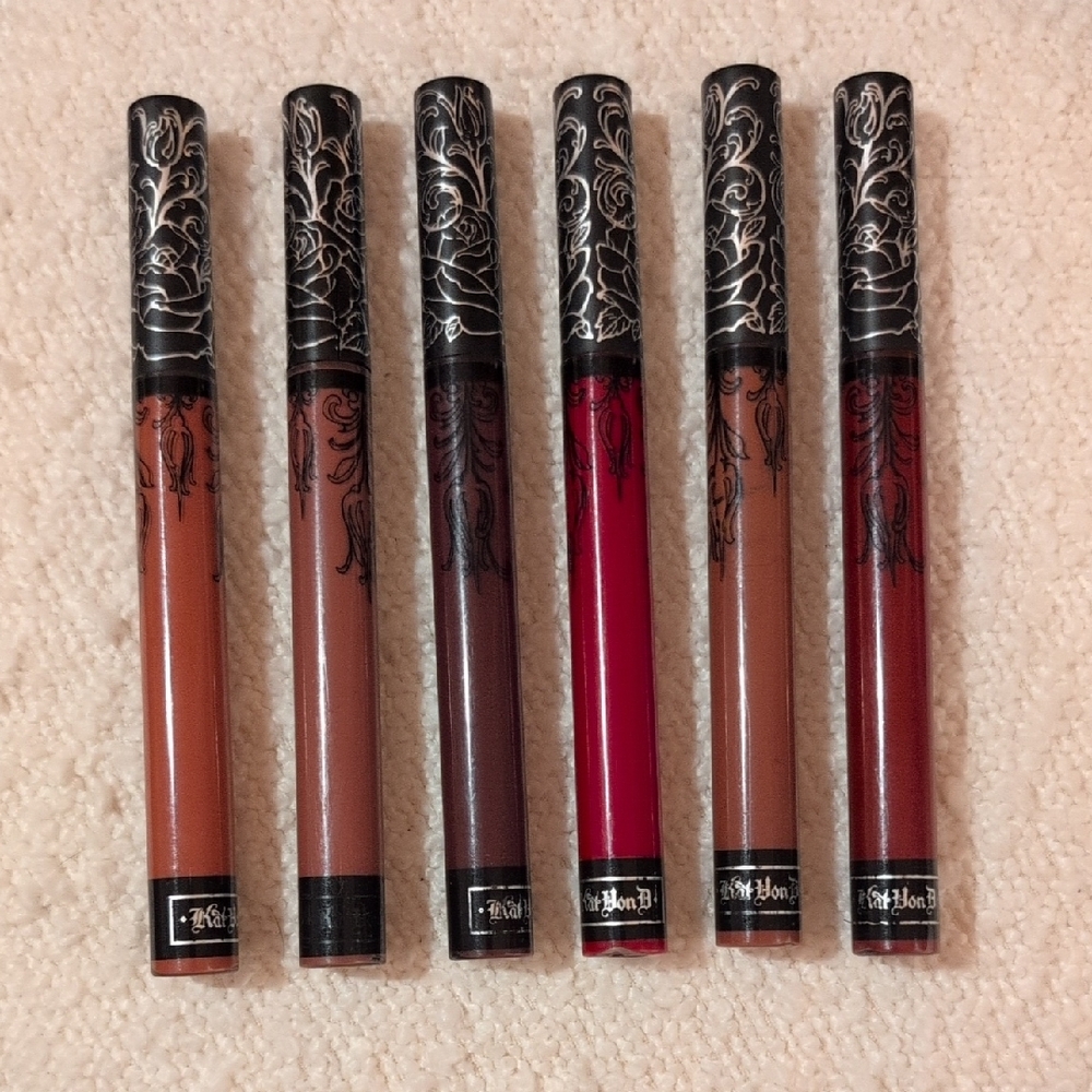 Kat Von D Everlasting Liquid Lipstick Collection - Red, Brown, and Tan